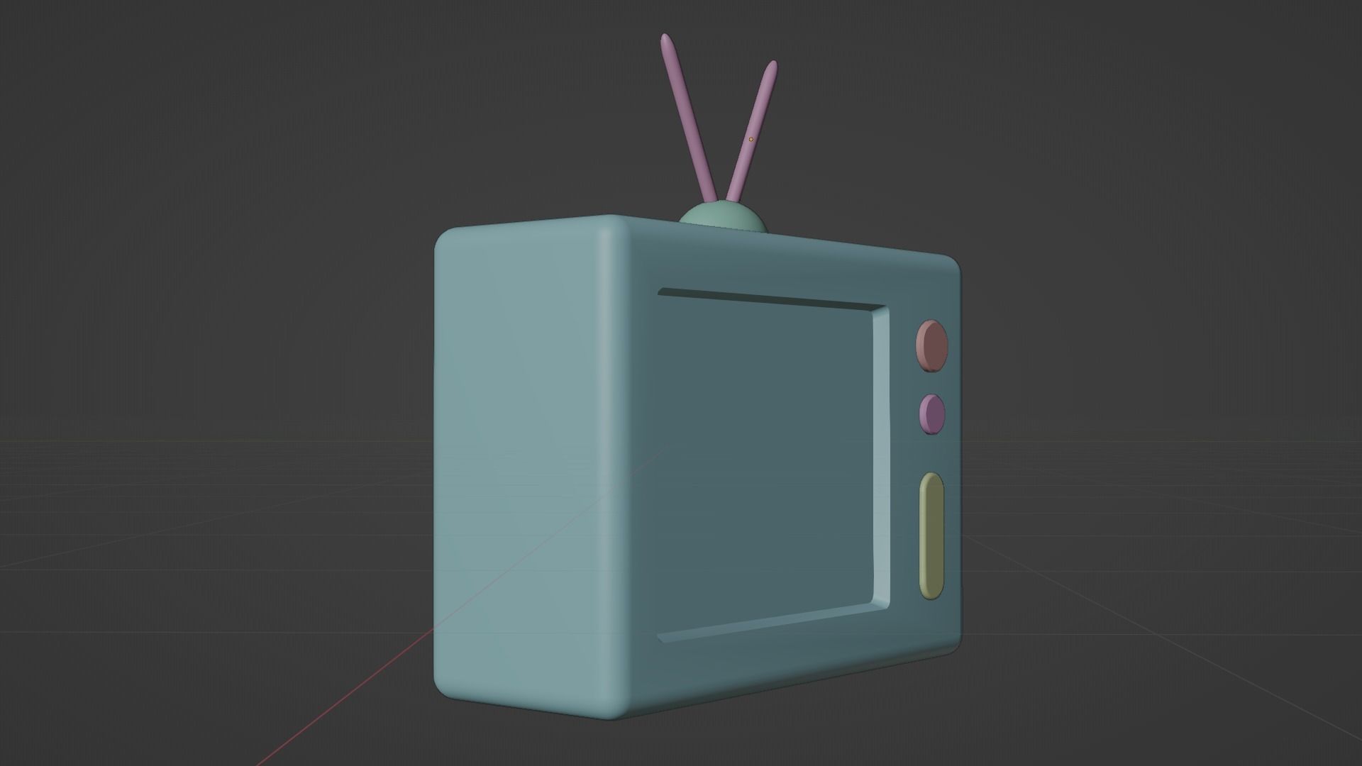 Old TV Icon Low Poly Low-poly 3D model_7