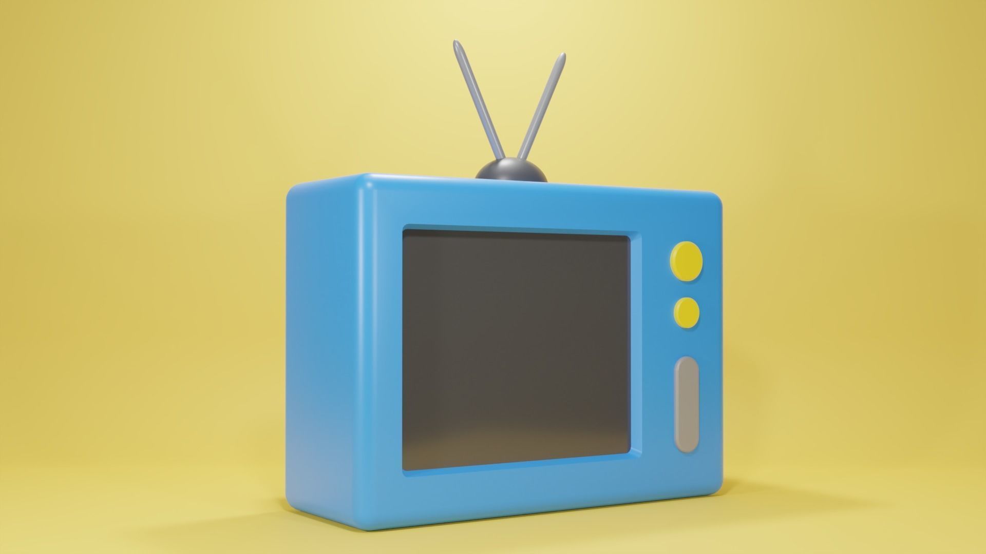 Old TV Icon Low Poly Low-poly 3D model_1