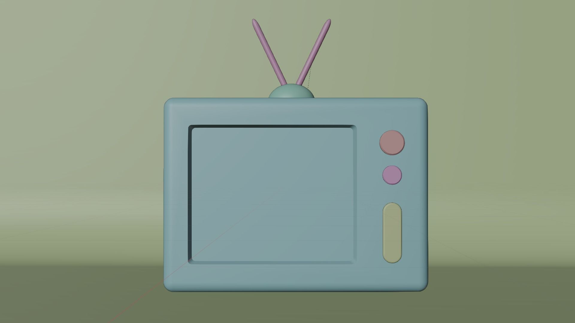 Old TV Icon Low Poly Low-poly 3D model_5