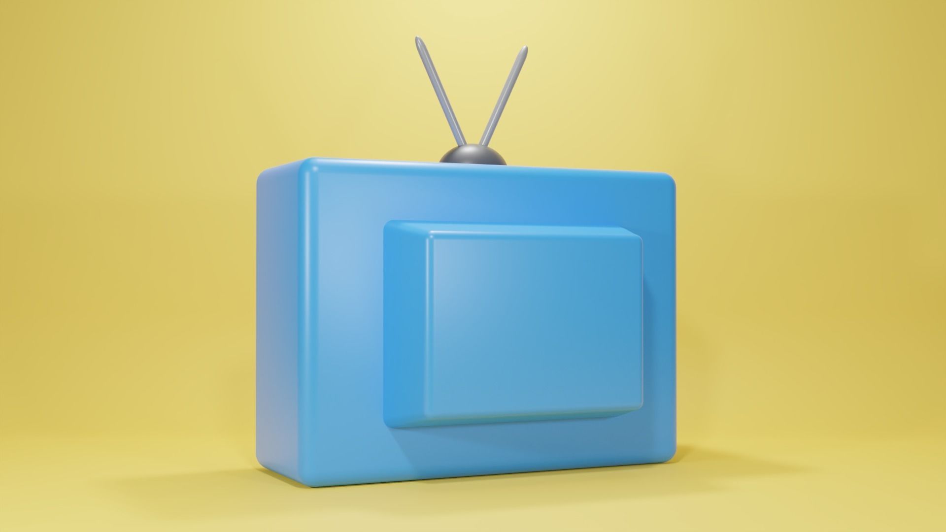 Old TV Icon Low Poly Low-poly 3D model_3