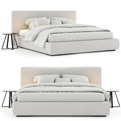 BB Italia Richard Bed Low-poly 3D model 4