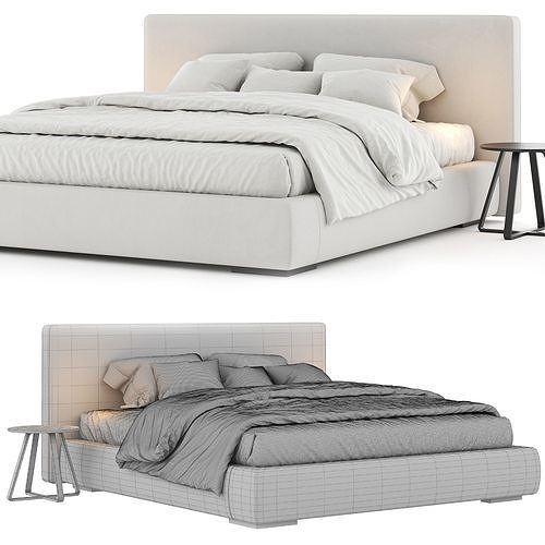 BB Italia Richard Bed Low-poly 3D model 5