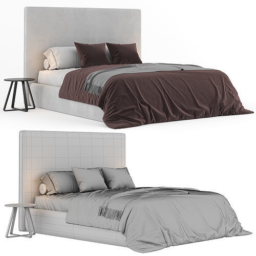 Bed Meridiani Stone Plus 3D model 5