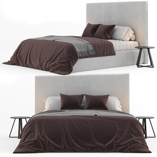 Bed Meridiani Stone Plus 3D model 3