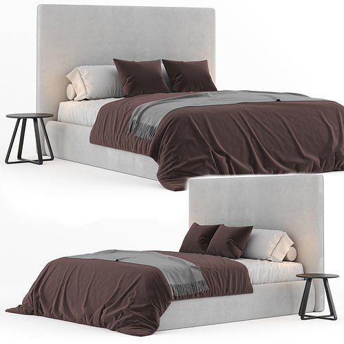 Bed Meridiani Stone Plus 3D model 2