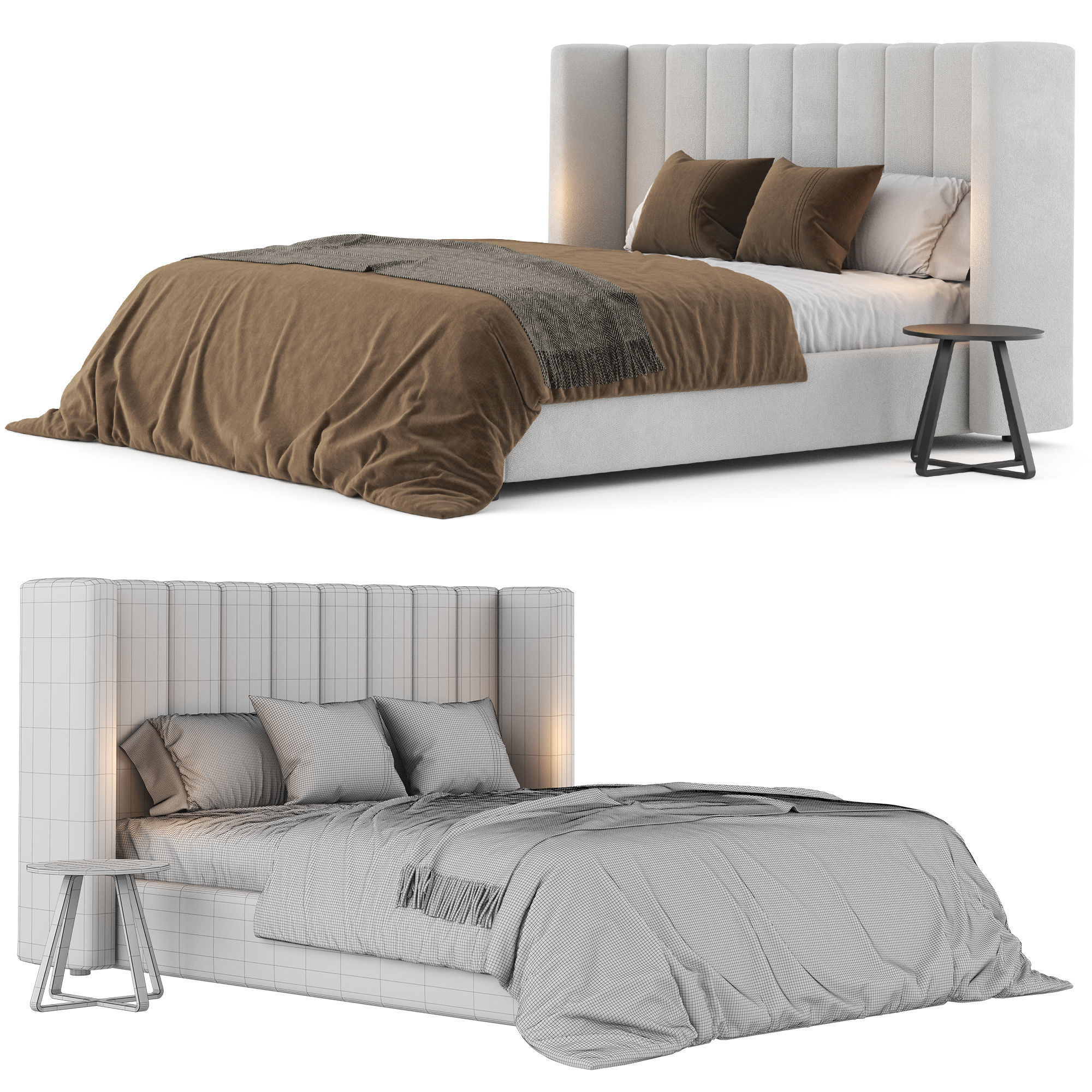 West Elm Shelter Bed 3D model_5