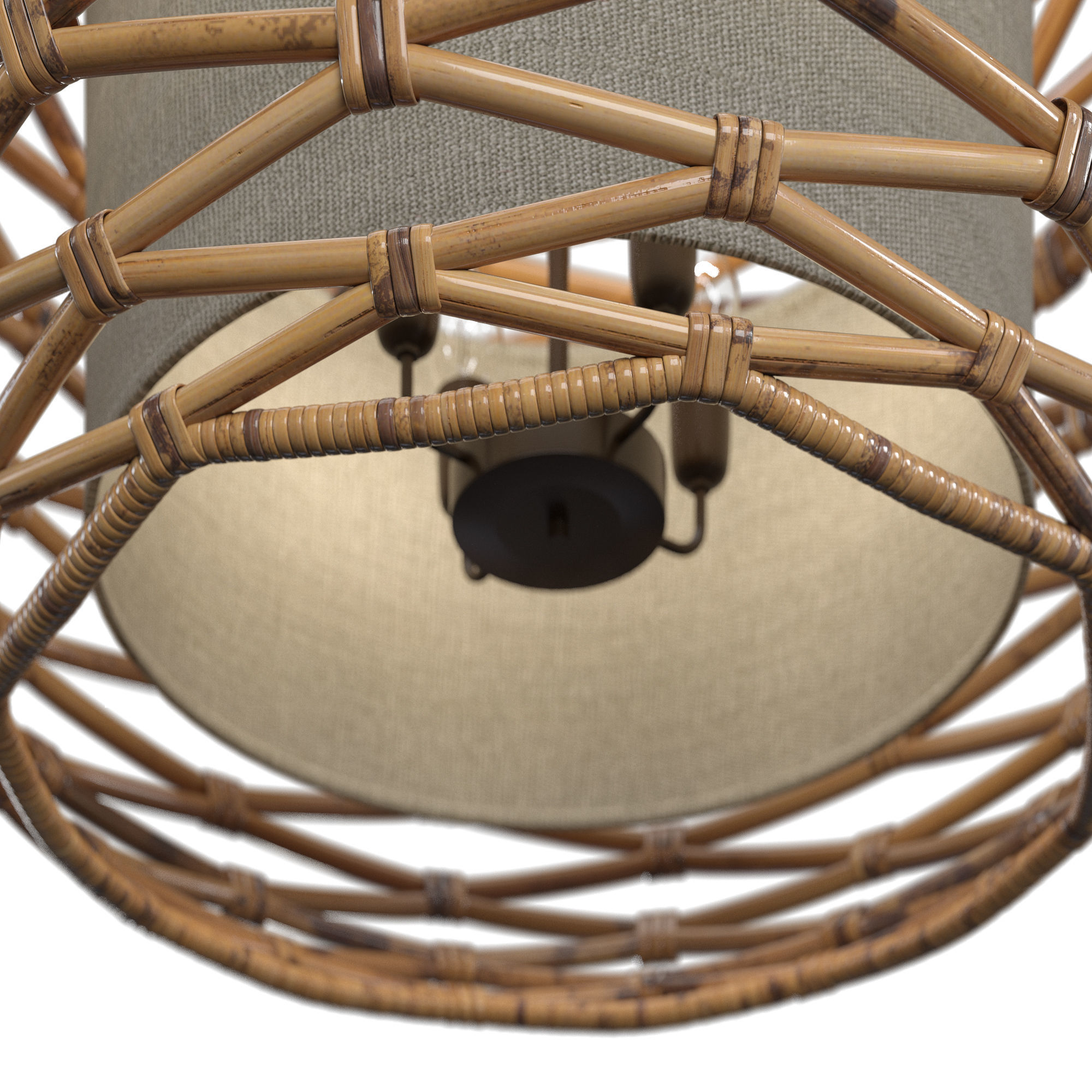 BALBOA rattan pendant light 3D model_3
