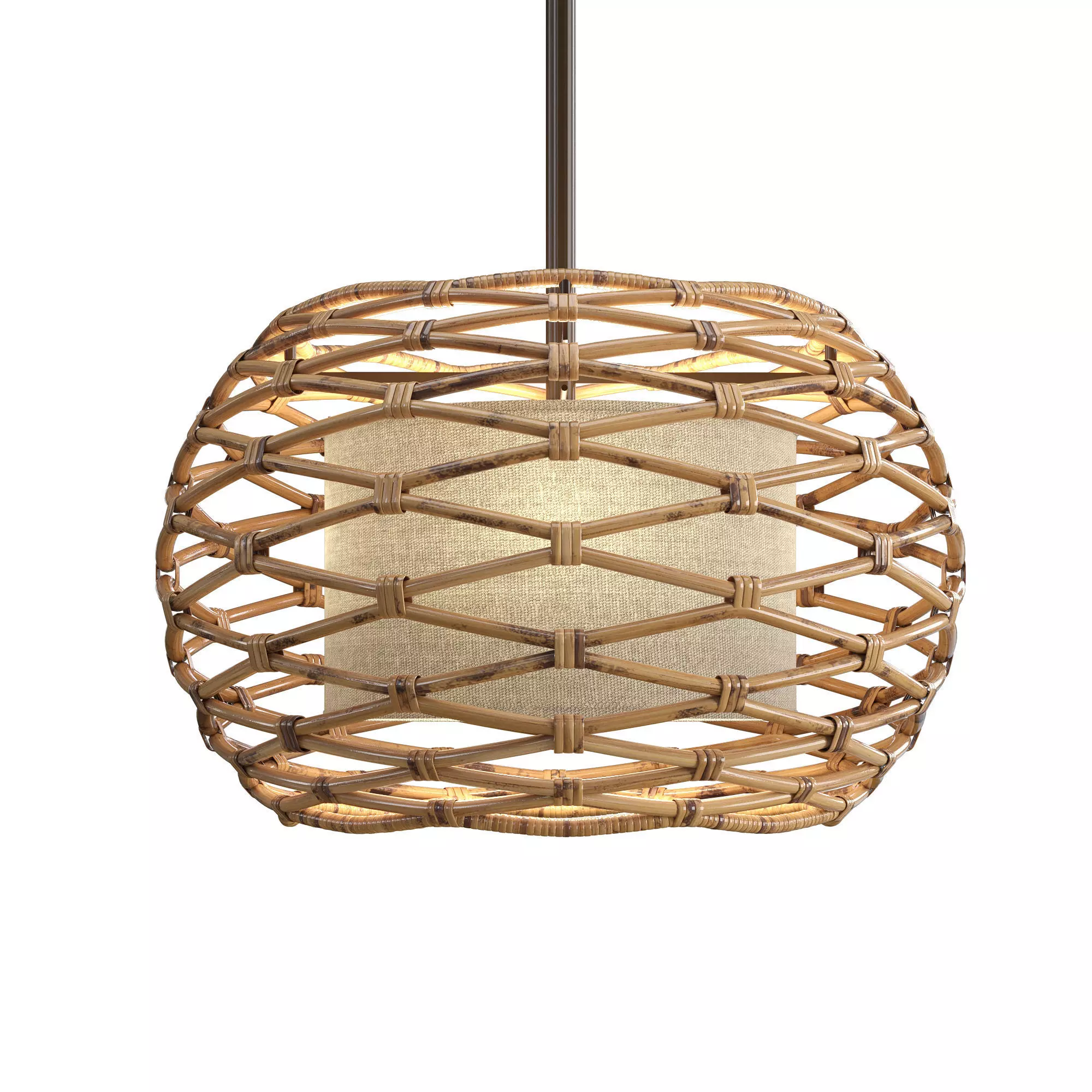 BALBOA rattan pendant light 3D model_0