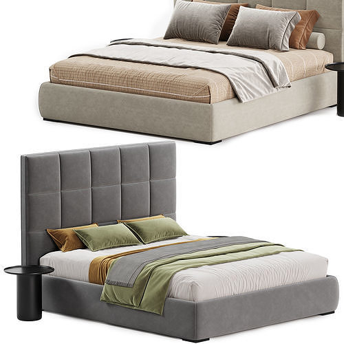 Meridiani Bardo Bed 3D model 5