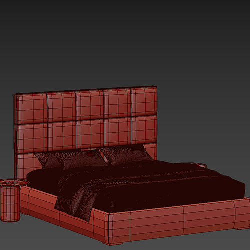 Meridiani Bardo Bed 3D model 6