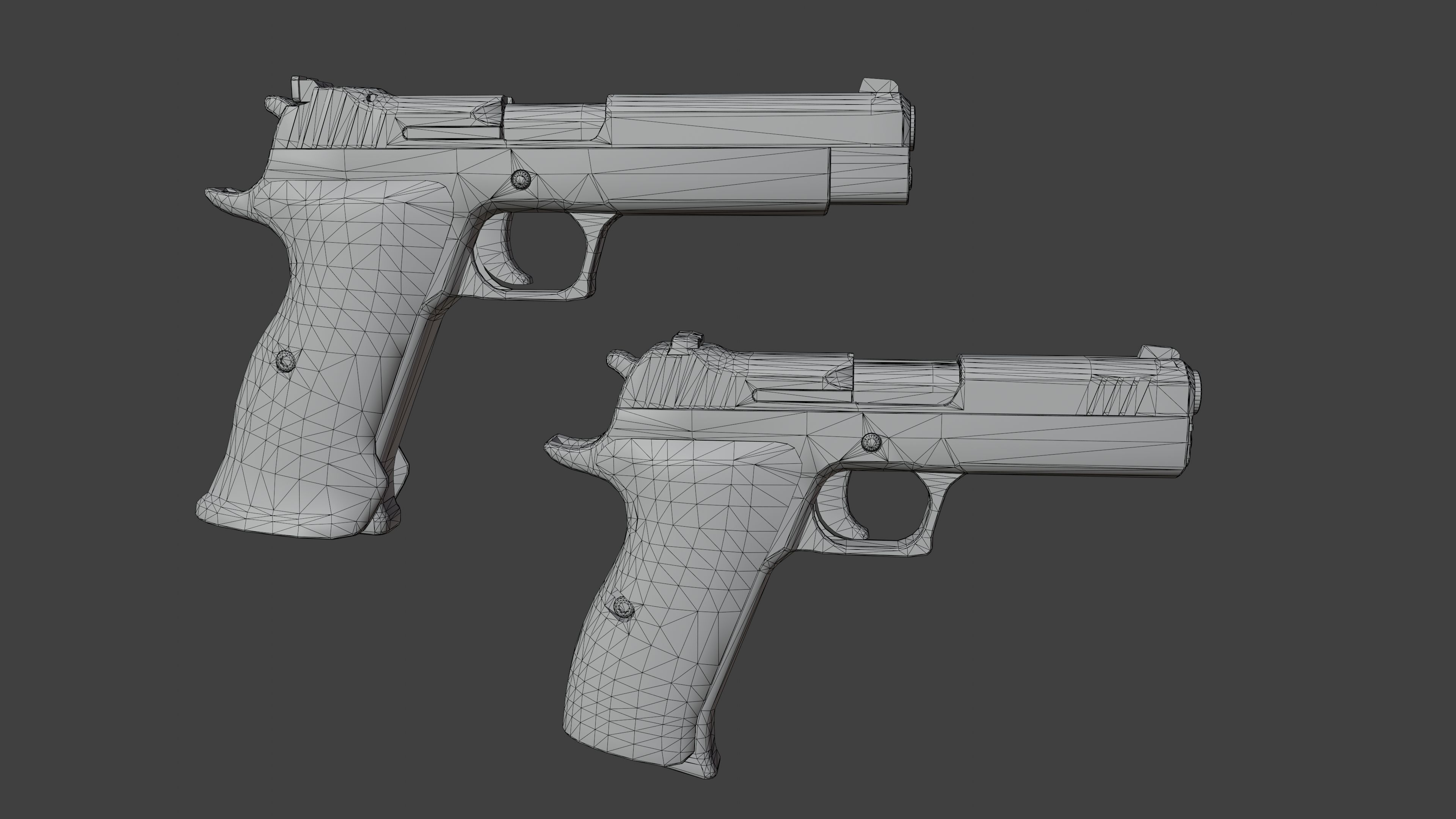 Sig P210 Carry and Target Low-poly 3D model_8
