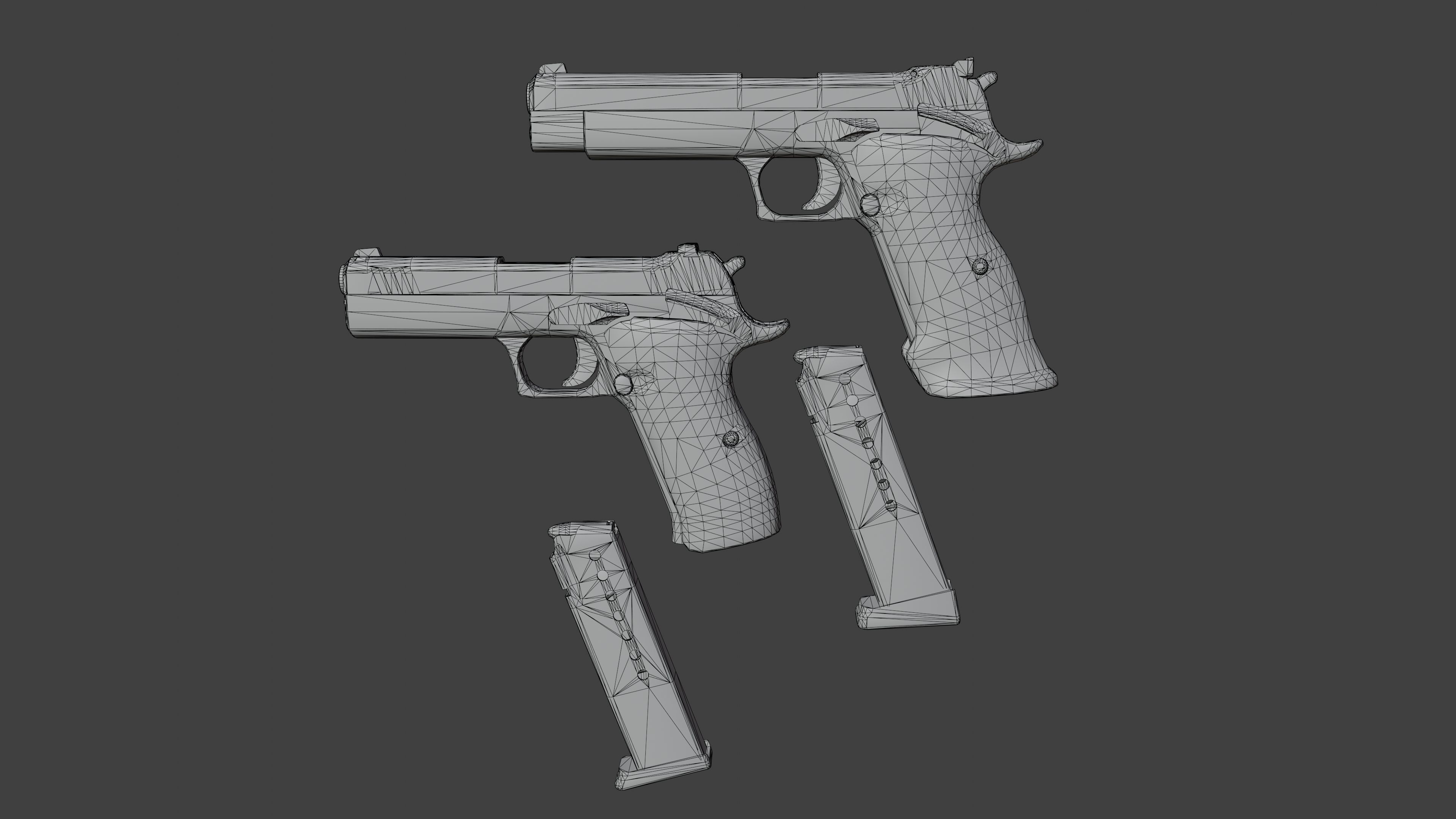 Sig P210 Carry and Target Low-poly 3D model_9
