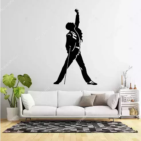 Freddie Mercury Wall Sculpture Stencil Art 3D print model