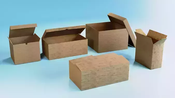 Cardboard group of boxes