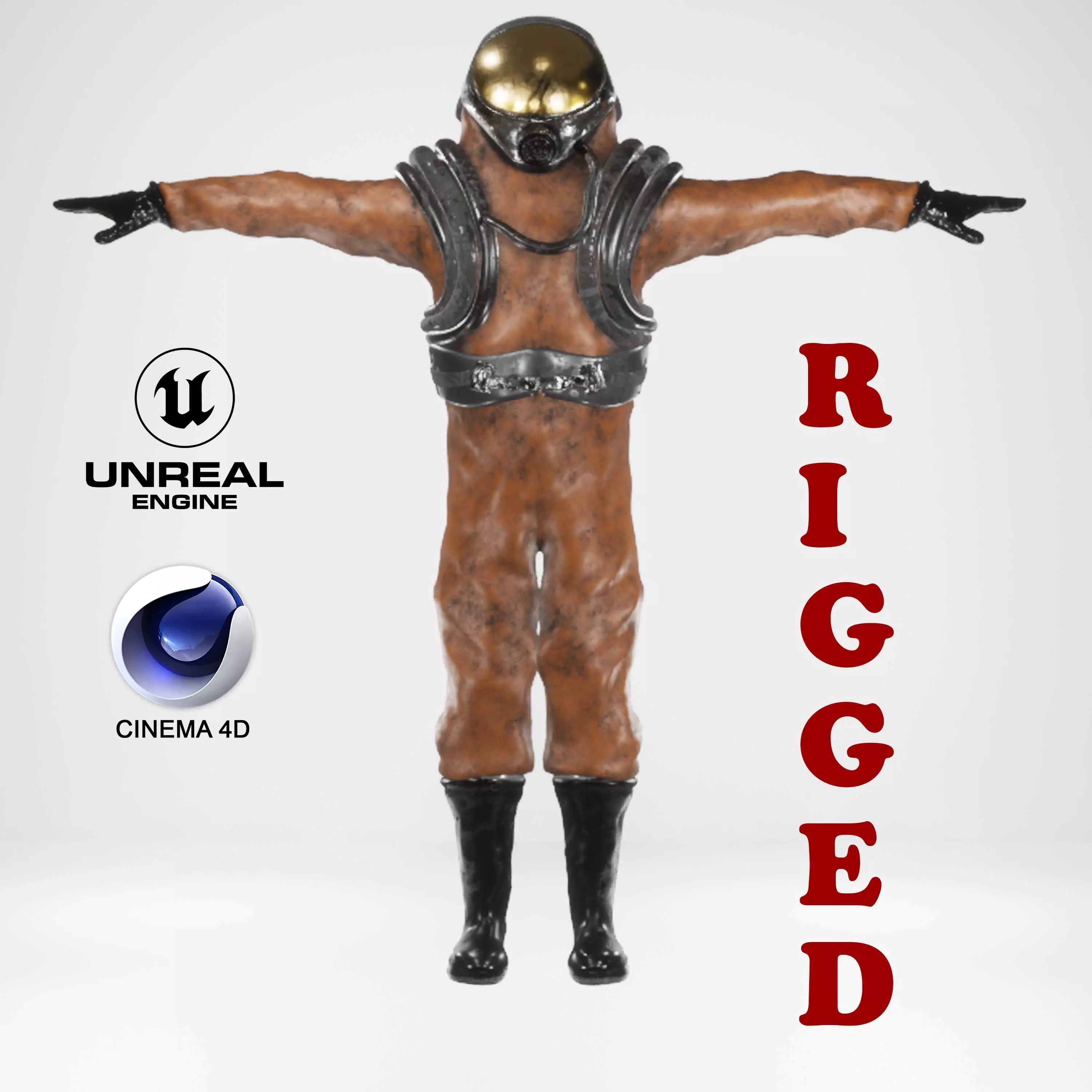 Spacesuit Rigged 3D model_0
