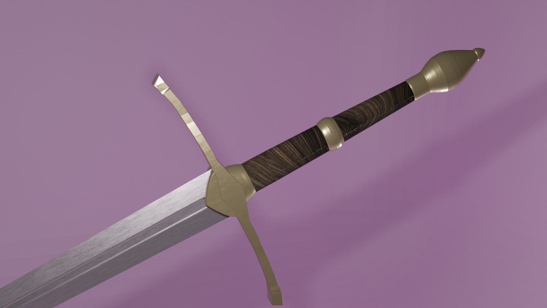 Norman two-handed sword Low-poly 3D model_2