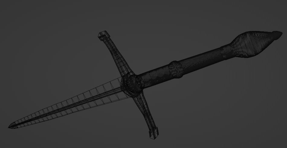 Norman two-handed sword Low-poly 3D model_5