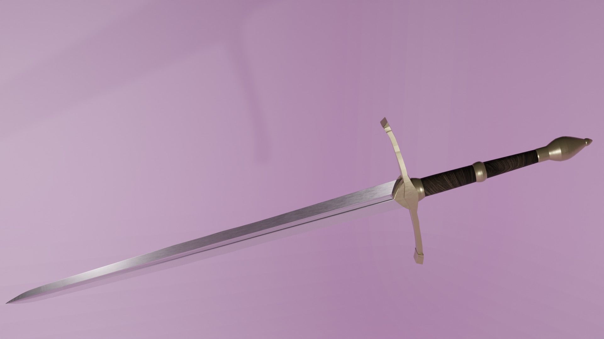 Norman two-handed sword Low-poly 3D model_1