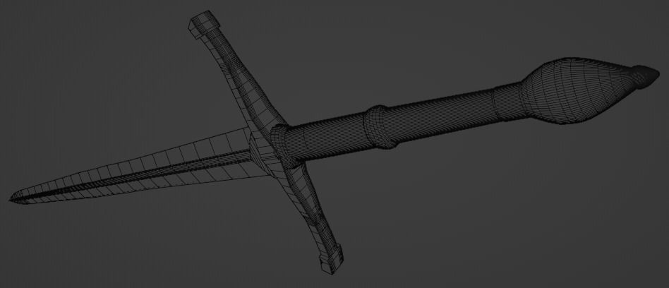 Norman two-handed sword Low-poly 3D model_4