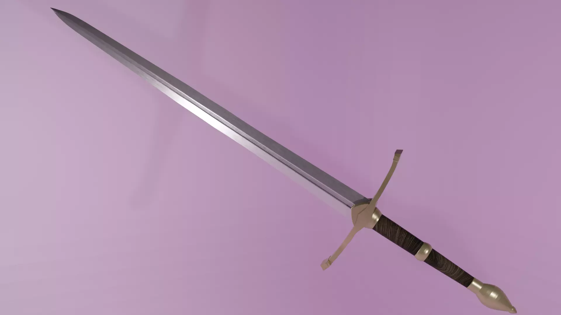 Norman two-handed sword Low-poly 3D model_0