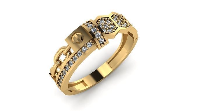 wedding Ring cocktail gemstone printable collection B 027 3D print model