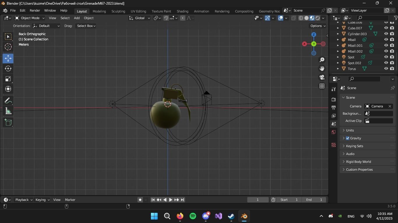 3D Frag Grenade M67 3D model_7