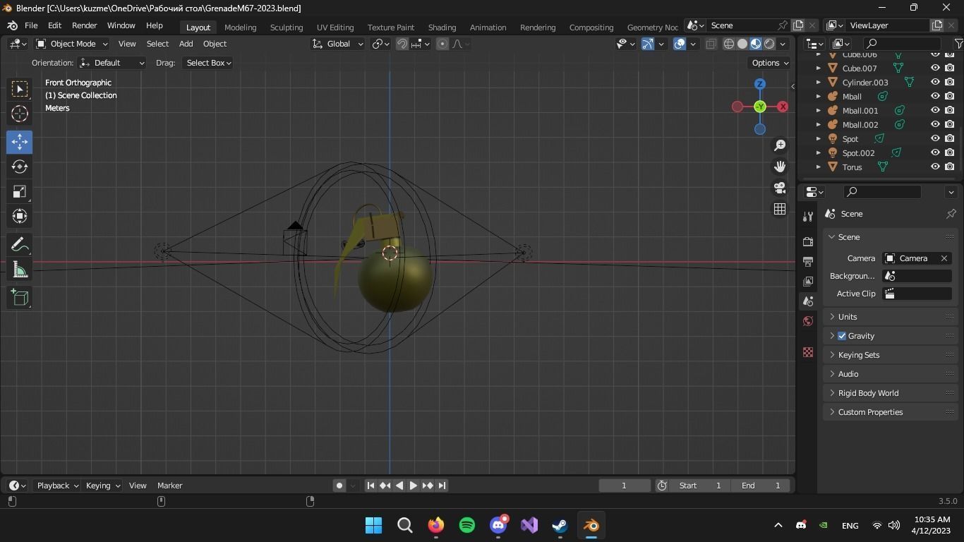 3D Frag Grenade M67 3D model_9