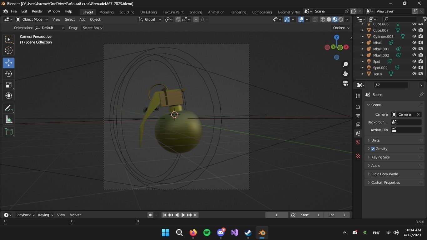 3D Frag Grenade M67 3D model_2