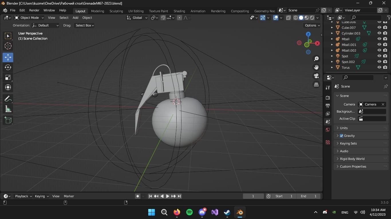 3D Frag Grenade M67 3D model_3