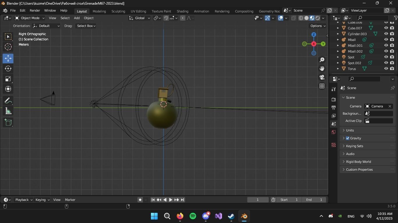 3D Frag Grenade M67 3D model_8