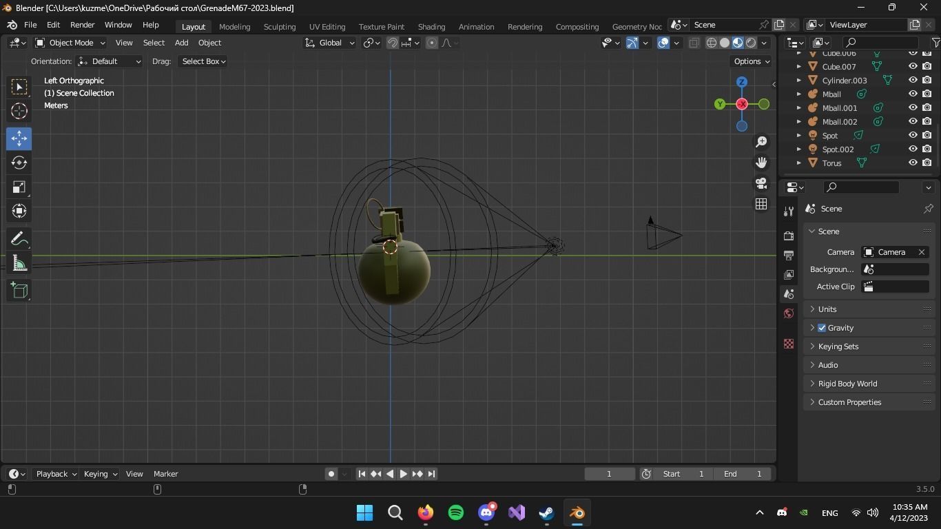3D Frag Grenade M67 3D model_6