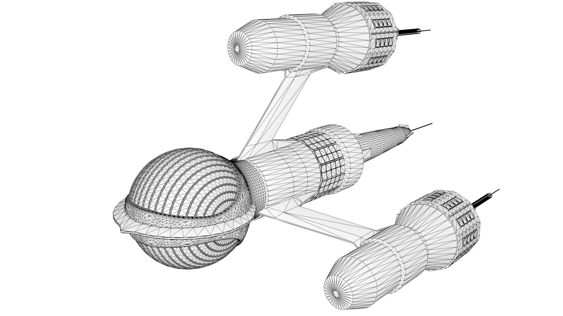 Liberator spaceship 3D model_1