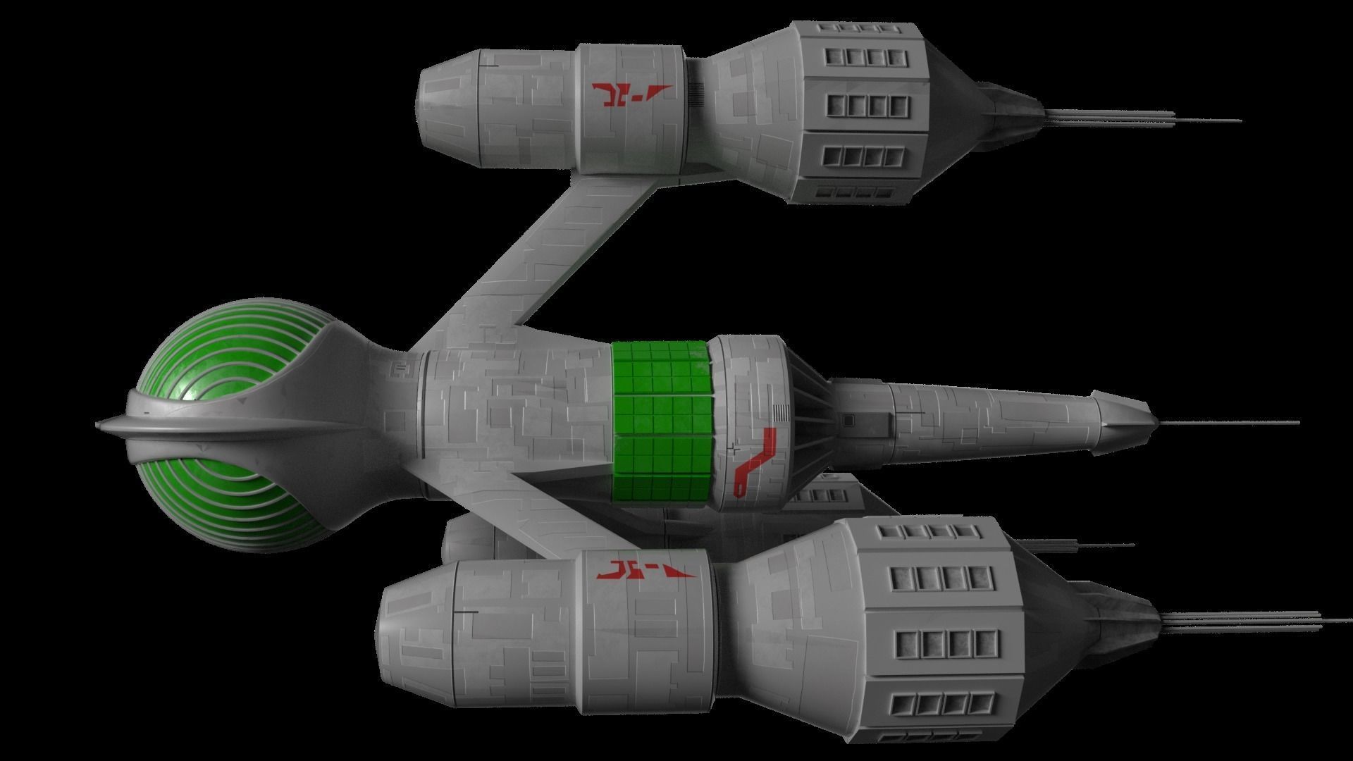 Liberator spaceship 3D model_3