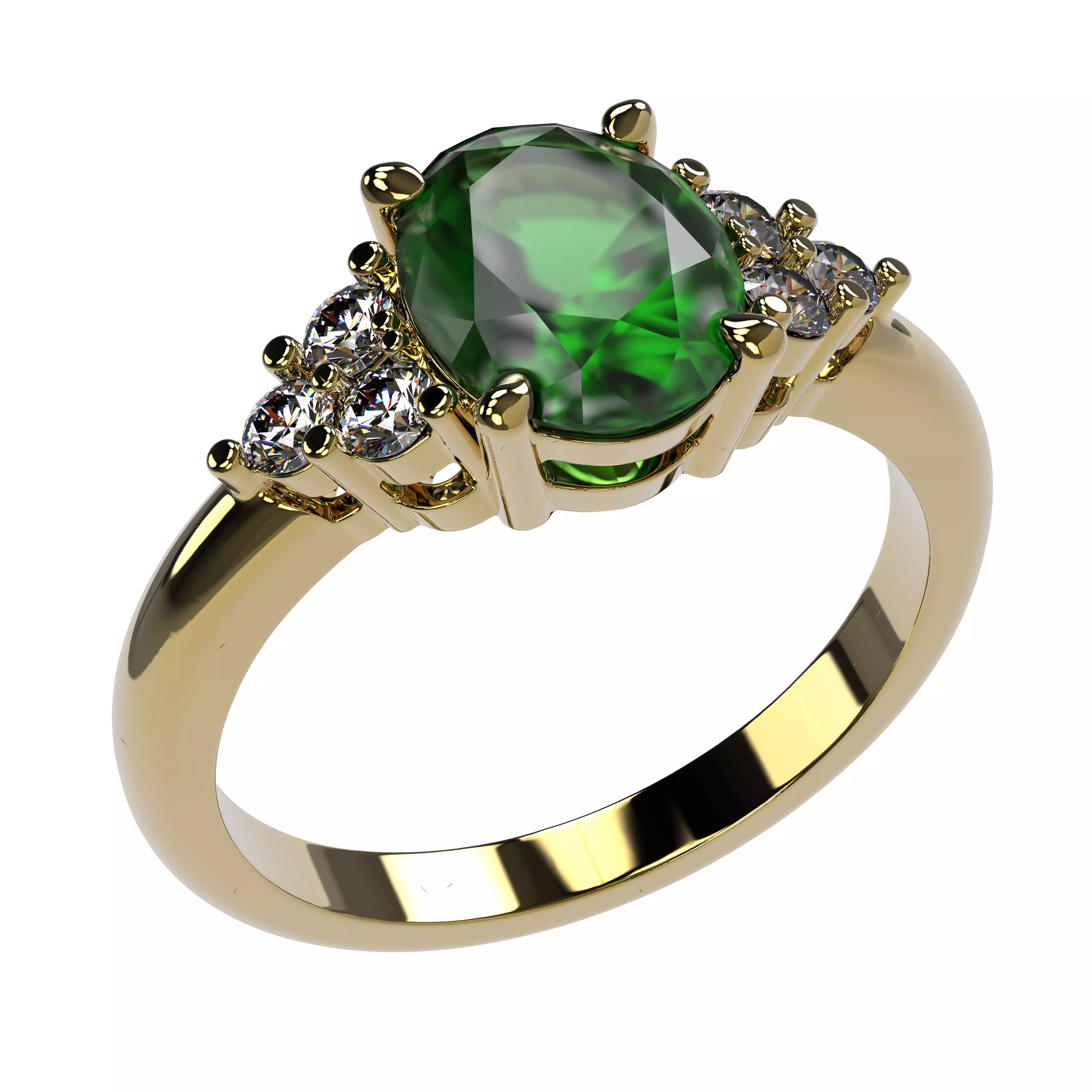 Engagement Ring Oval 3D print model