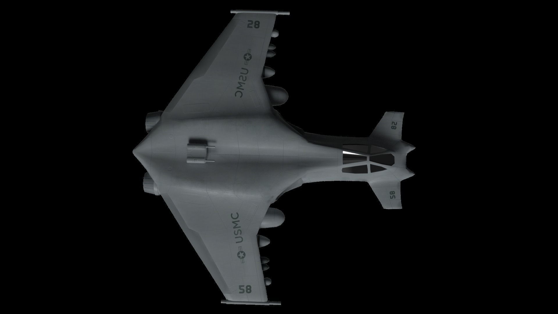SA-43 Hammerhead spaceship 3D model_5