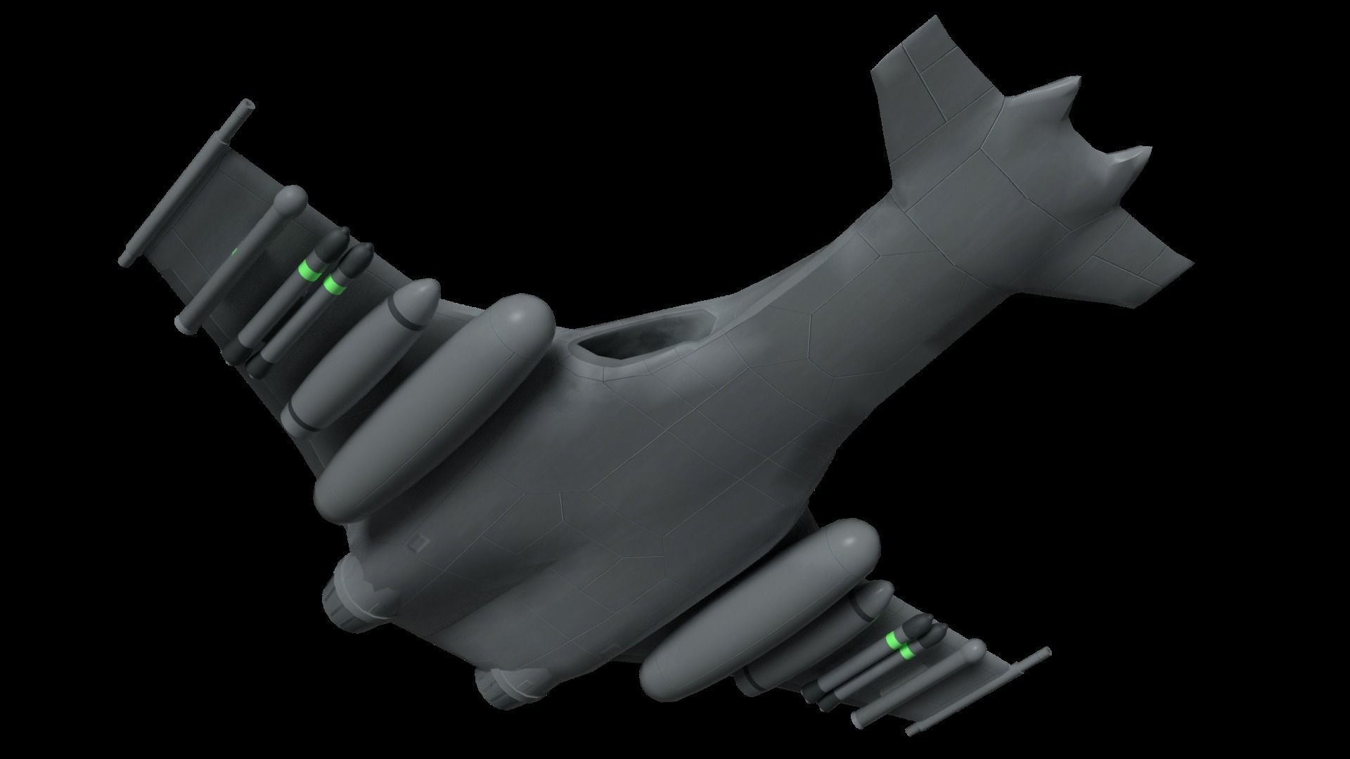 SA-43 Hammerhead spaceship 3D model_3