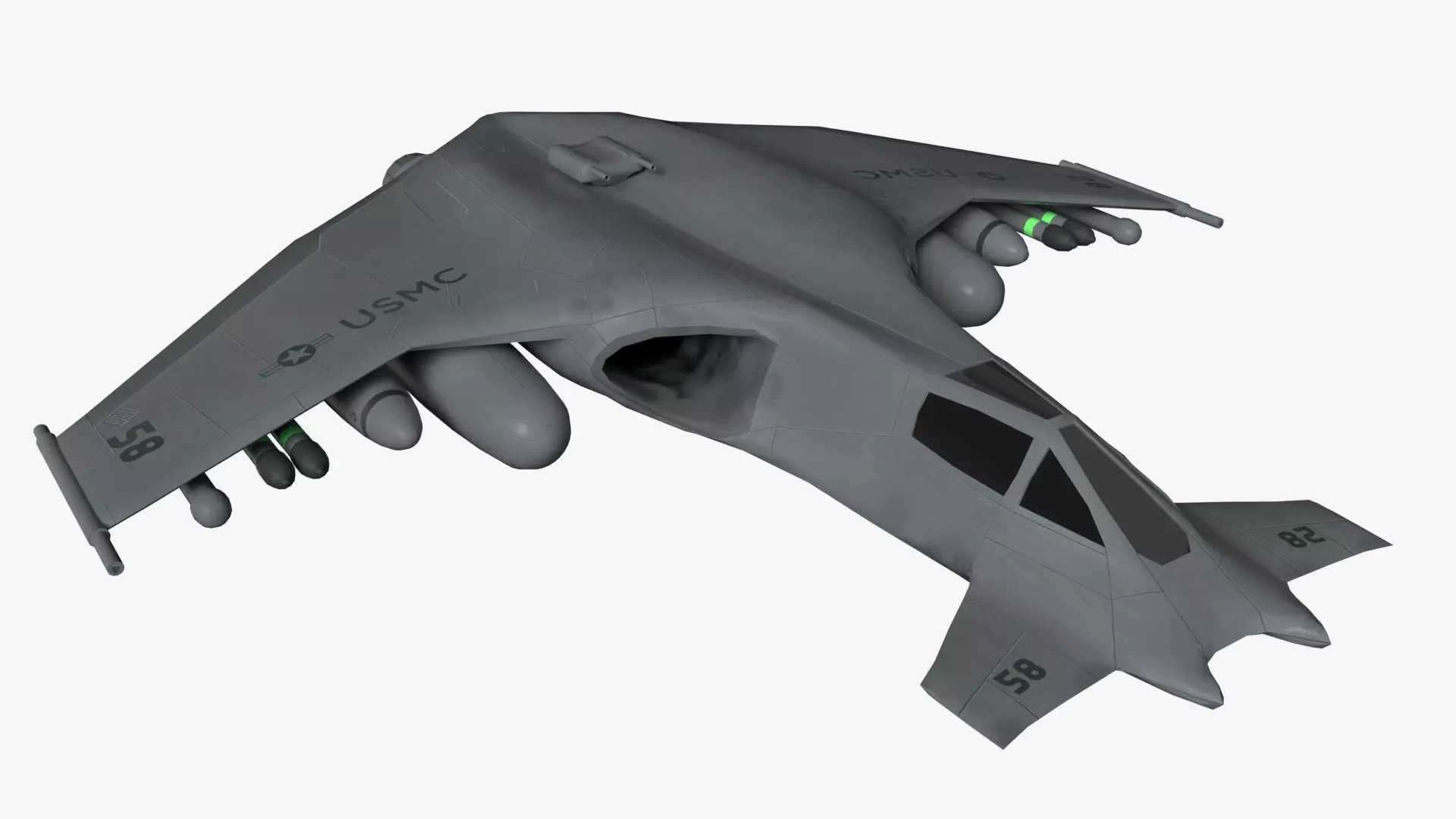 SA-43 Hammerhead spaceship 3D model_0