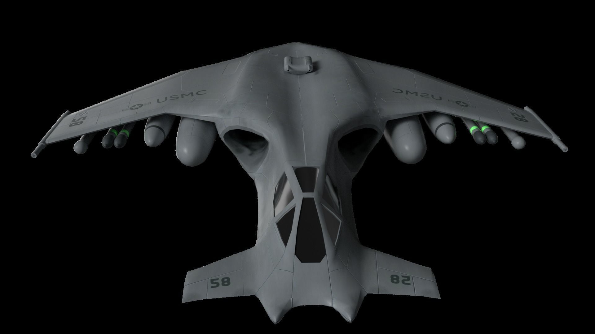 SA-43 Hammerhead spaceship 3D model_2