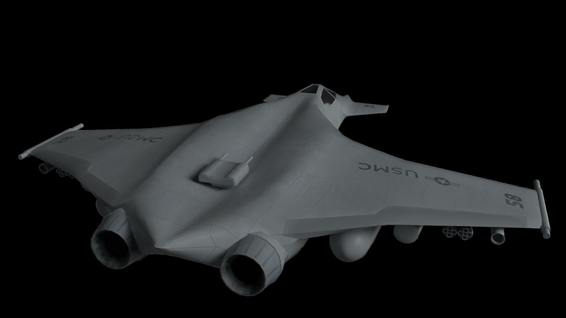 SA-43 Hammerhead spaceship 3D model_4