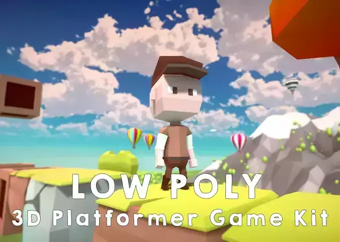 3D Platformer Game Kit for Unity - Low Poly Low-poly 3D model