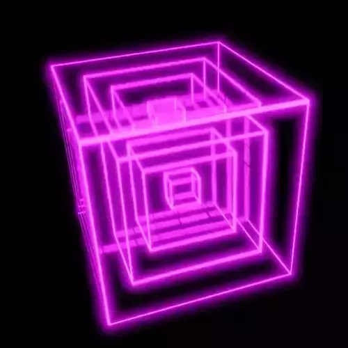 Lighting wireframe Cube animated Low-poly 3D model