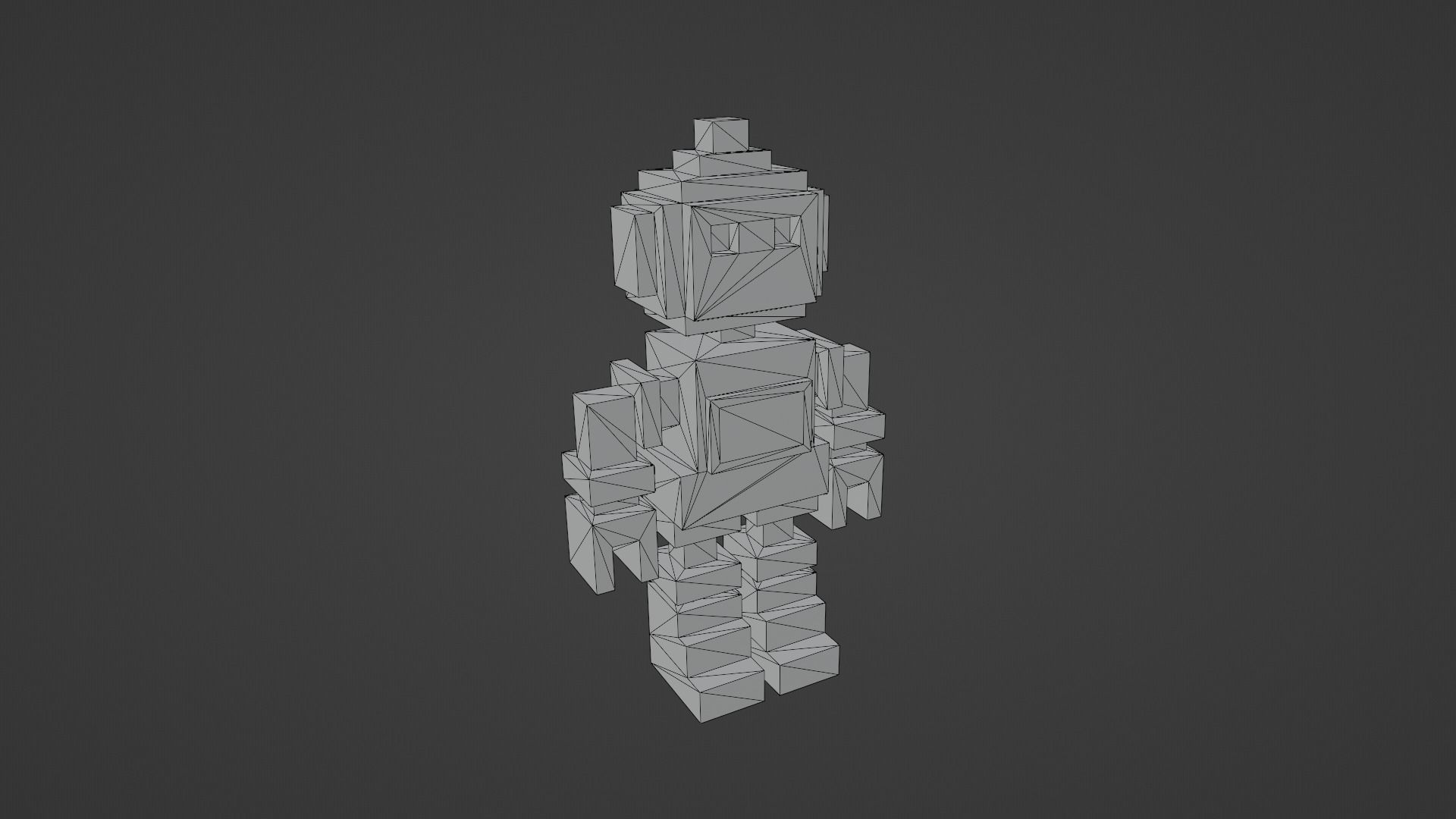 Voxel Robot Low-poly 3D model_12