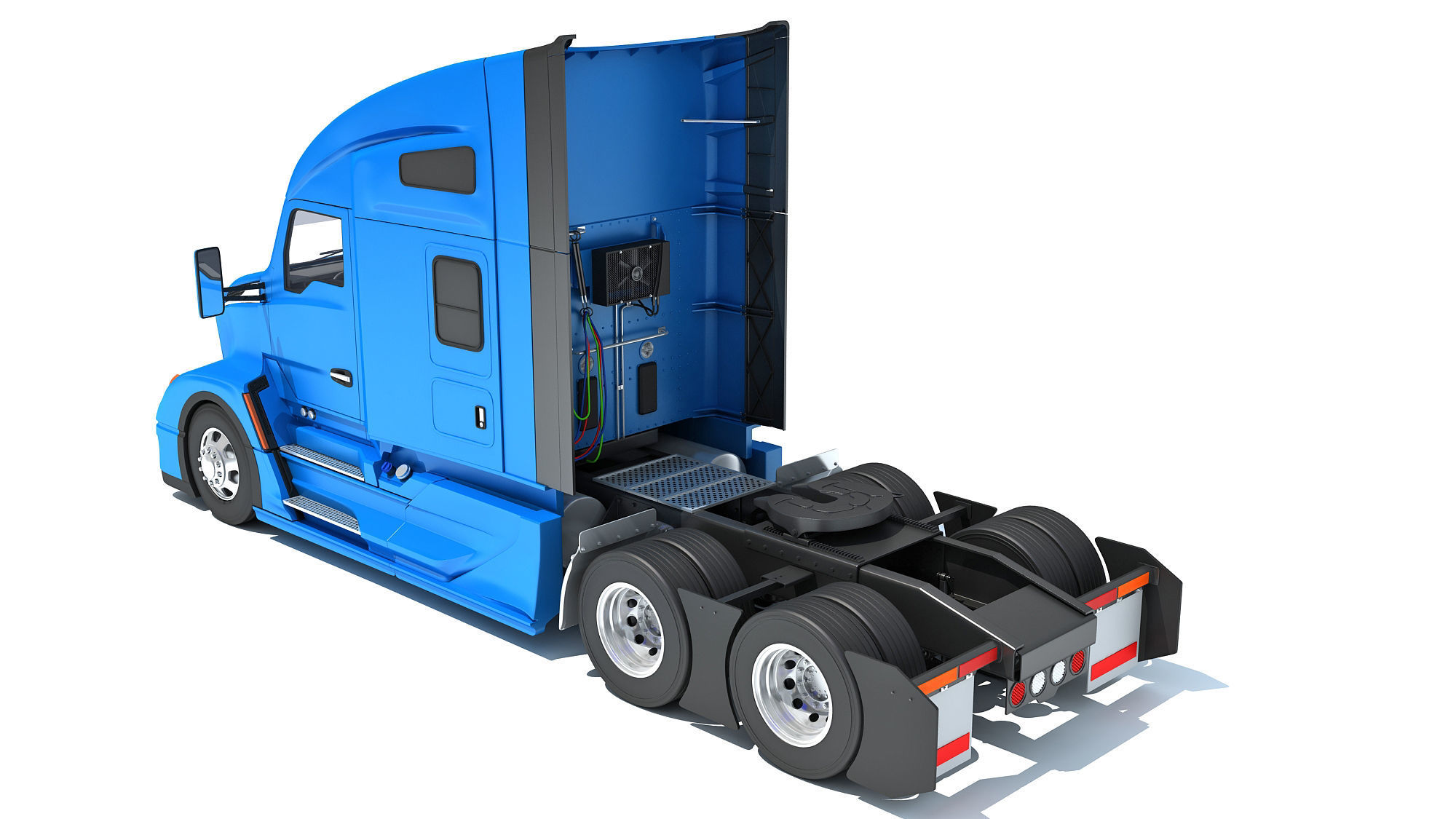Generic Semi Truck 3D model_2