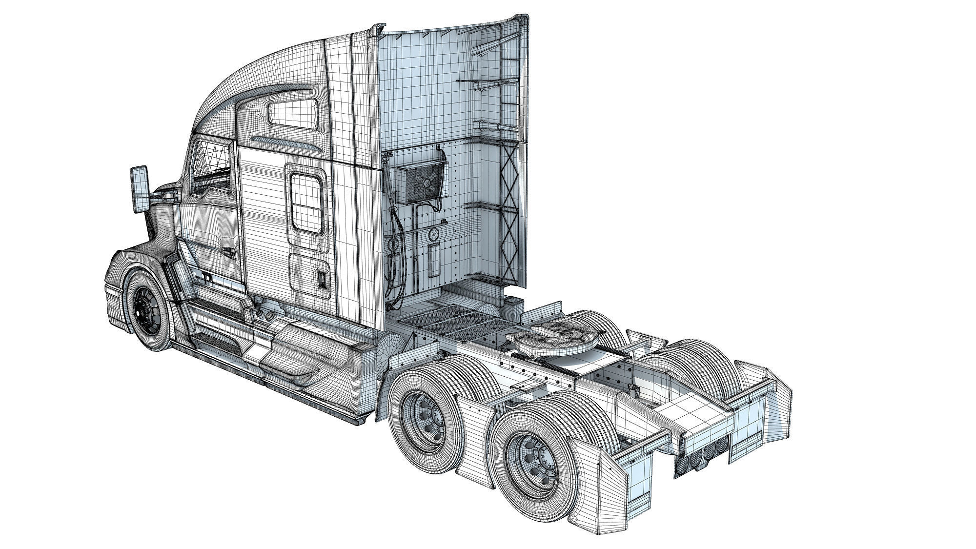 Generic Semi Truck 3D model_17