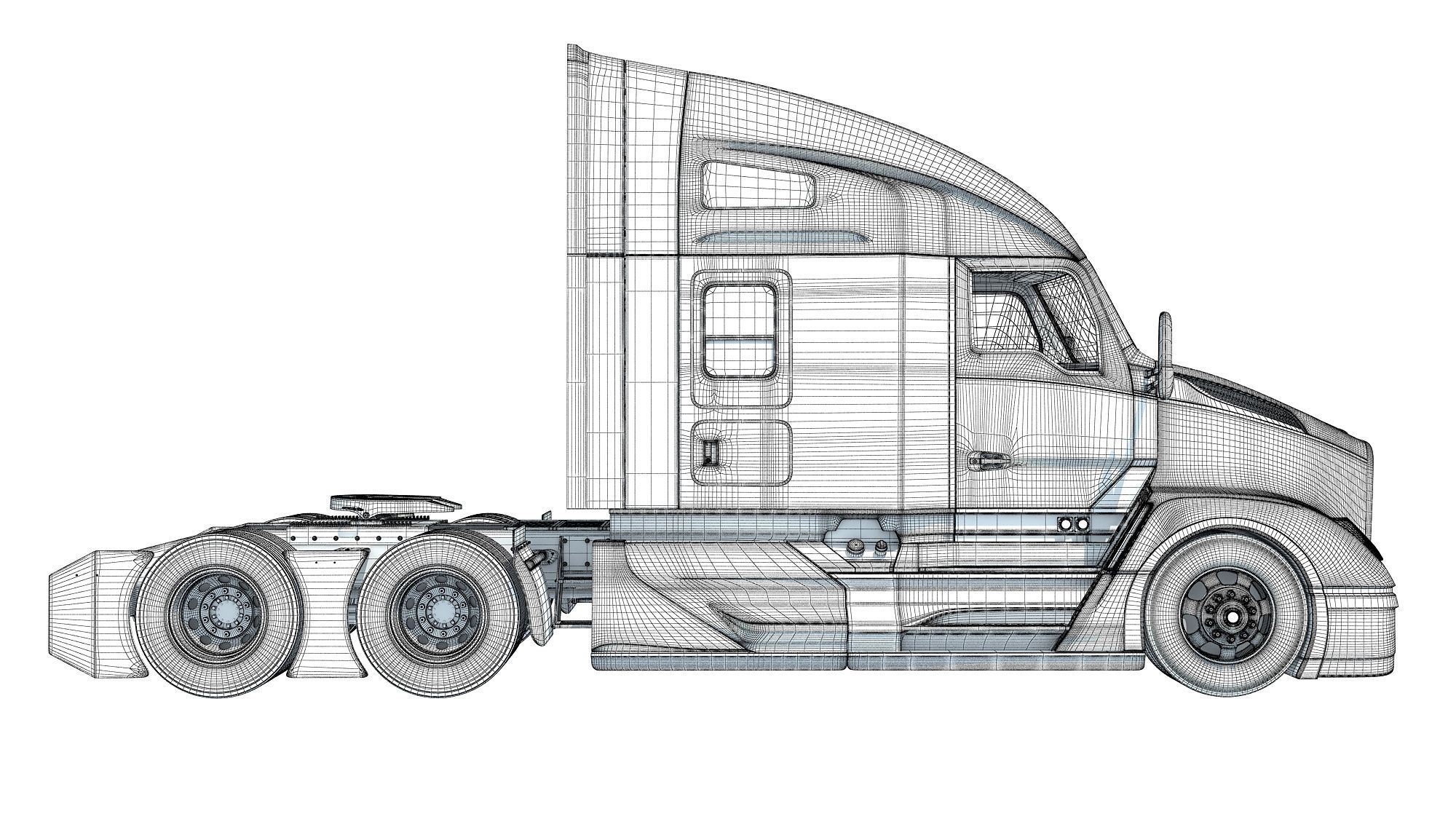 Generic Semi Truck 3D model_18