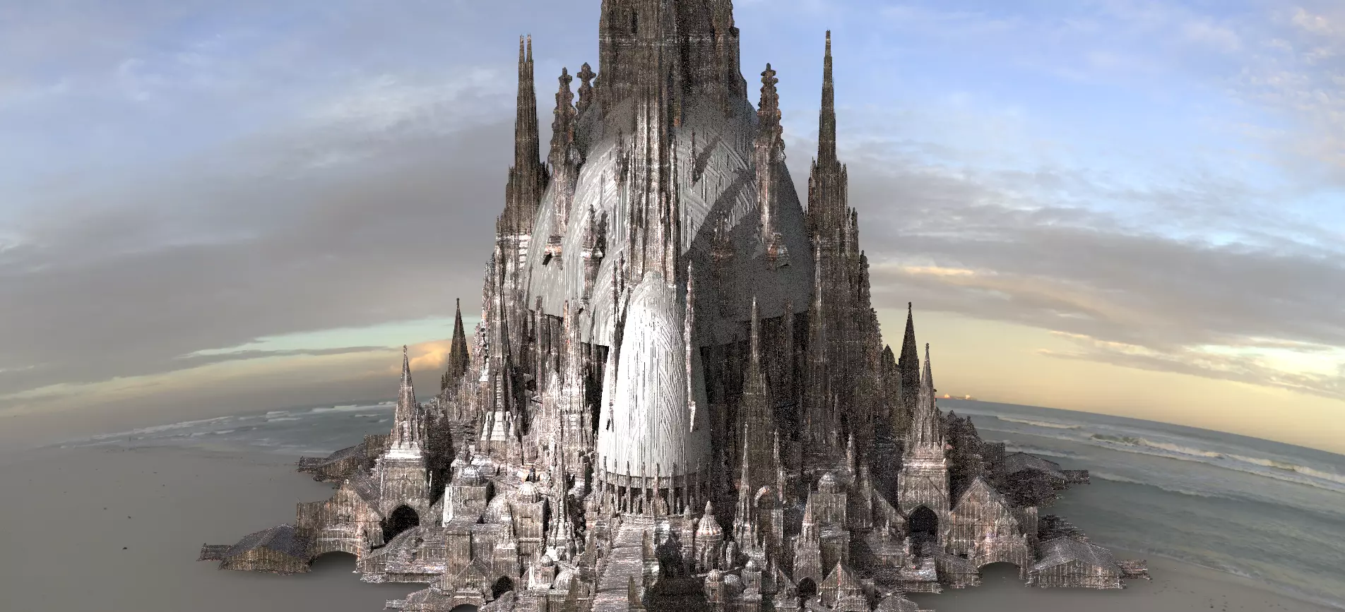 Barbarian Port City Kitbash Tower Districts  3D model_0