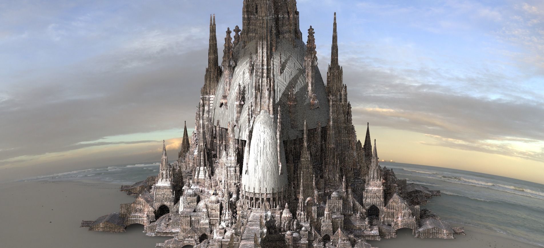 Barbarian Port City Kitbash Tower Districts  3D model_1