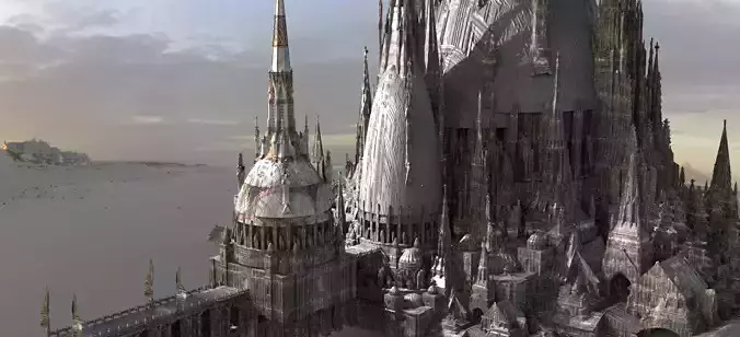 Barbarian Port City Grand Ocean city Kitbash 3D model