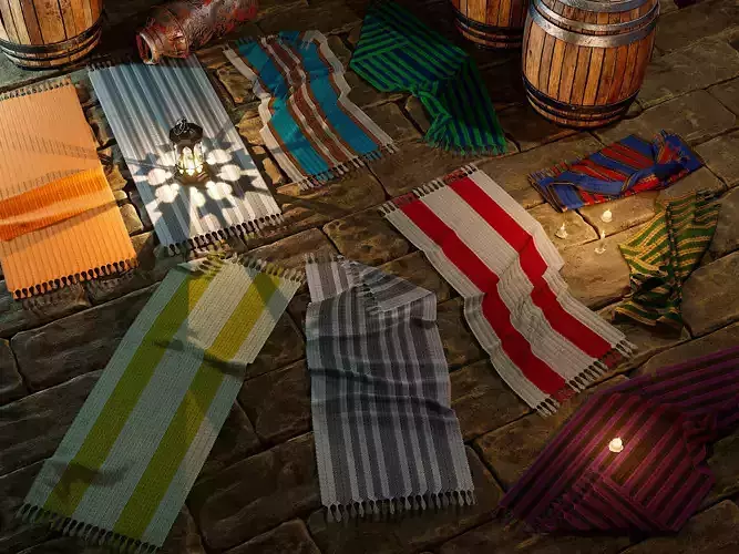 carpet beach towels Low-poly 3D model