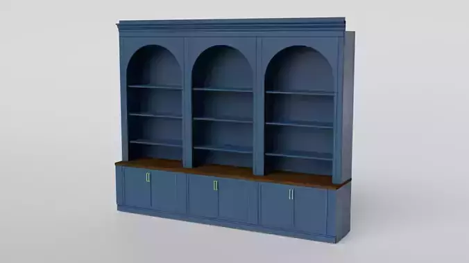 Arched Cabinet Bookshelf Display Case 3D model